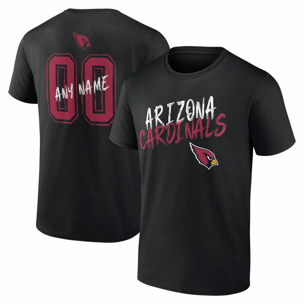Arizona Cardinals Hustle Personalized Name & Number T-Shirt Black