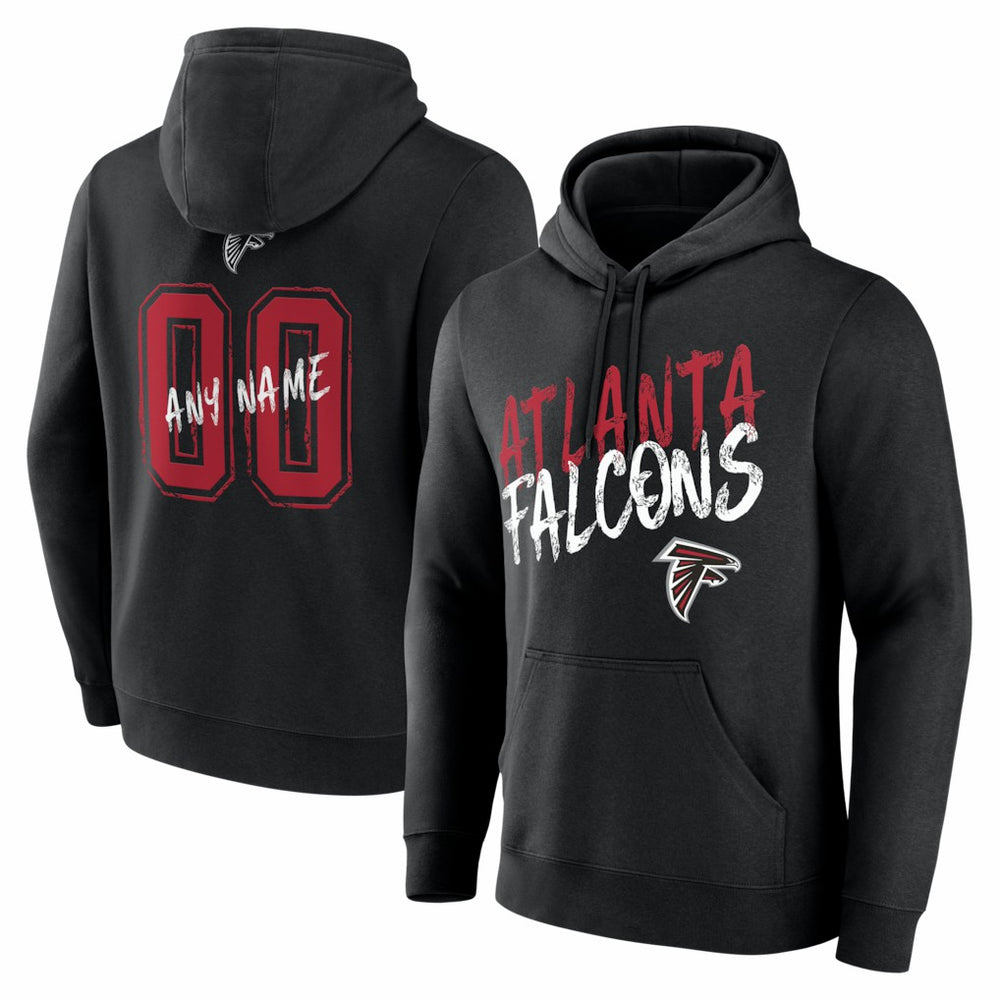 Atlanta Falcons Hustle Personalized Name & Number Hoodie Black