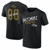 Baltimore Ravens Hustle Personalized Name & Number T-Shirt Black