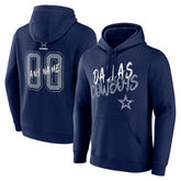 Dallas Cowboys Hustle Personalized Name & Number Hoodie Navy
