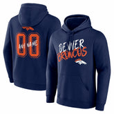 Denver Broncos Hustle Personalized Name & Number Hoodie Navy