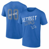 Detroit Lions Hustle Personalized Name & Number T-Shirt Blue