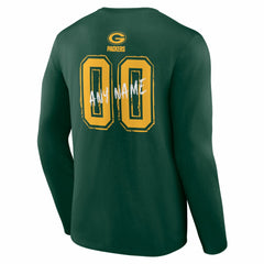 Green Bay Packers Hustle Personalized Name & Number Long Sleeve T-Shirt Green