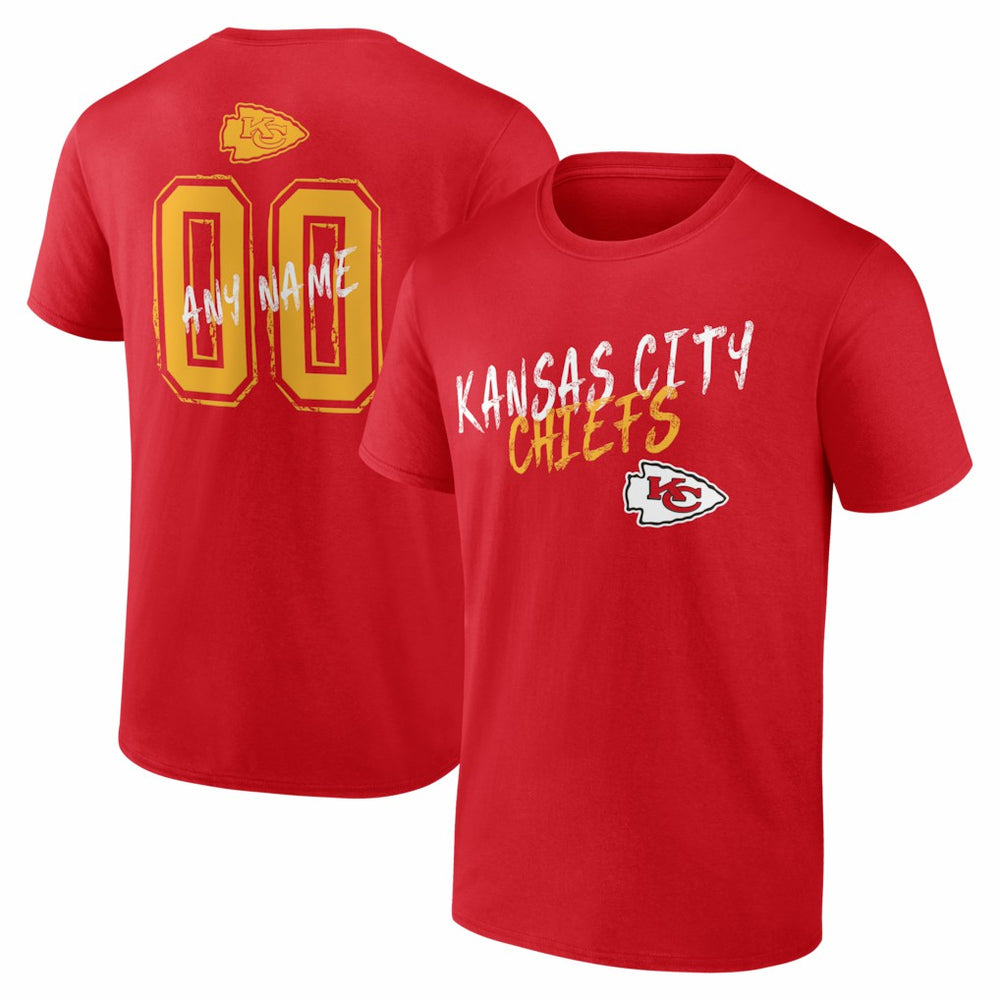 Kansas City Chiefs Hustle Personalized Name & Number T-Shirt Red