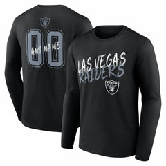 Las Vegas Raiders Hustle Personalized Name & Number Long Sleeve T-Shirt Black