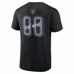 Las Vegas Raiders Hustle Personalized Name & Number T-Shirt Black