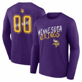 Minnesota Vikings Hustle Personalized Name & Number Long Sleeve T-Shirt Purple
