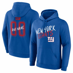 New York Giants Hustle Personalized Name & Number Hoodie Royal