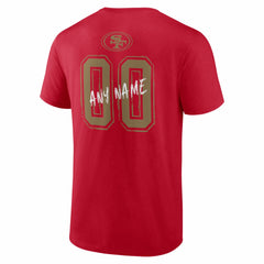 San Francisco 49ers Hustle Personalized Name & Number T-Shirt Scarlet