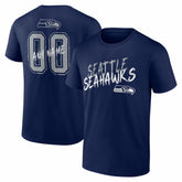 Seattle Seahawks Hustle Personalized Name & Number T-Shirt College Navy
