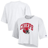 Kansas City Chiefs Champion Women's Boyfriend Cropped T-Shirt White