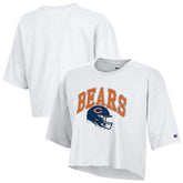 Chicago Bears Champion Women's Boyfriend Cropped T-Shirt White