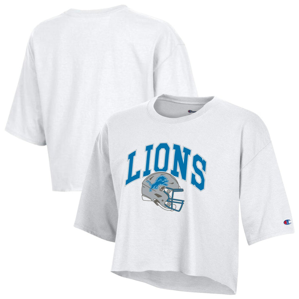 Detroit Lions Champion Women's Boyfriend Cropped T-Shirt White