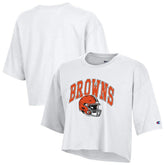 Cleveland Browns Champion Women's Boyfriend Cropped T-Shirt White
