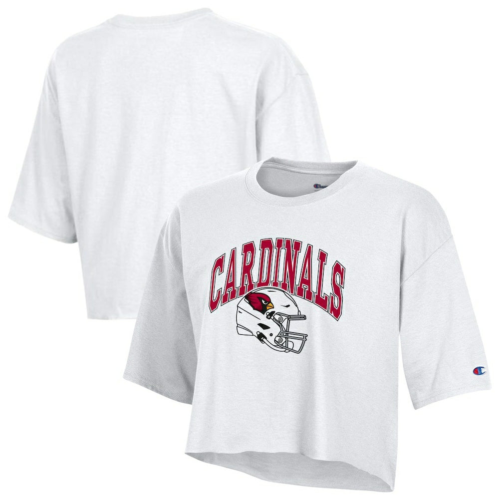 Arizona Cardinals Champion Women's Boyfriend Cropped T-Shirt White