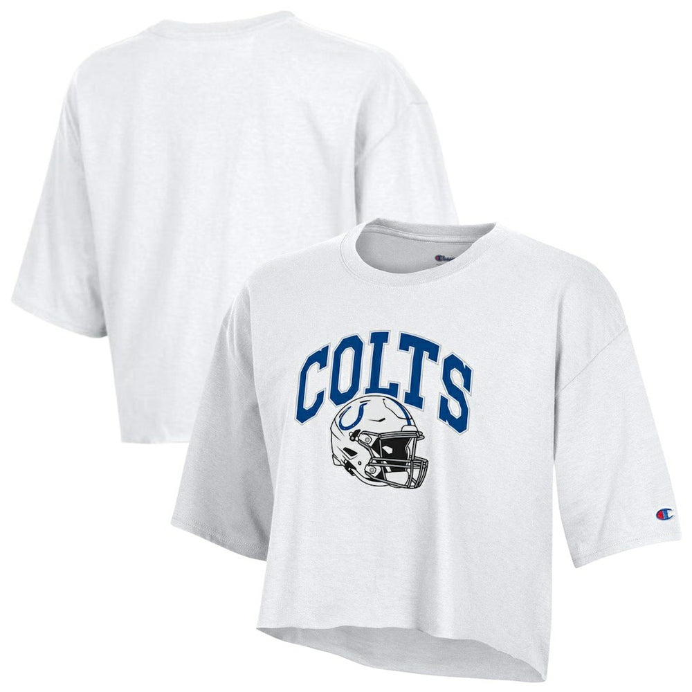 Indianapolis Colts Champion Women's Boyfriend Cropped T-Shirt White