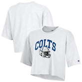 Indianapolis Colts Champion Women's Boyfriend Cropped T-Shirt White