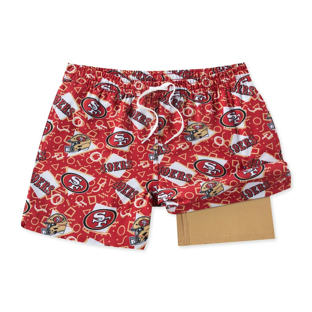 San Francisco 49ers Chubbies Game Day Fit Classic Lined Swim Trunks Red