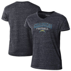 Los Angeles Chargers Champion Women's Triumph Tri-Blend V-Neck T-Shirt Black