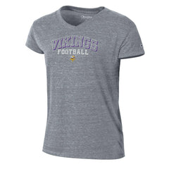Minnesota Vikings Champion Women's Triumph Tri-Blend V-Neck T-Shirt Heather Gray