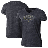 New Orleans Saints Champion Women's Triumph Tri-Blend V-Neck T-Shirt Black