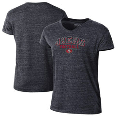 San Francisco 49ers Champion Women's Triumph Tri-Blend V-Neck T-Shirt Black