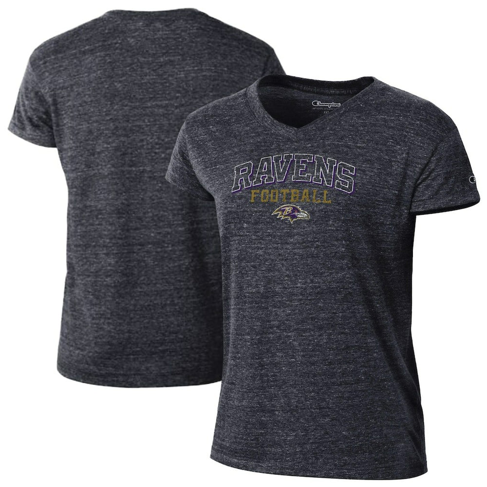 Baltimore Ravens Champion Women's Triumph Tri-Blend V-Neck T-Shirt Black