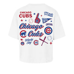 Chicago Cubs '47 Women's Collage Script Reed City T-Shirt - White T-shirts