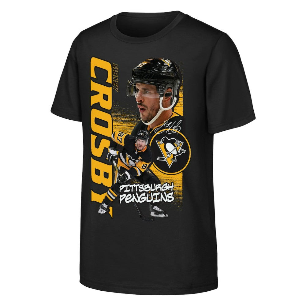 NHL Sidney Crosby Pittsburgh Penguins Outerstuff Youth Playmaker T-Shirt - Black