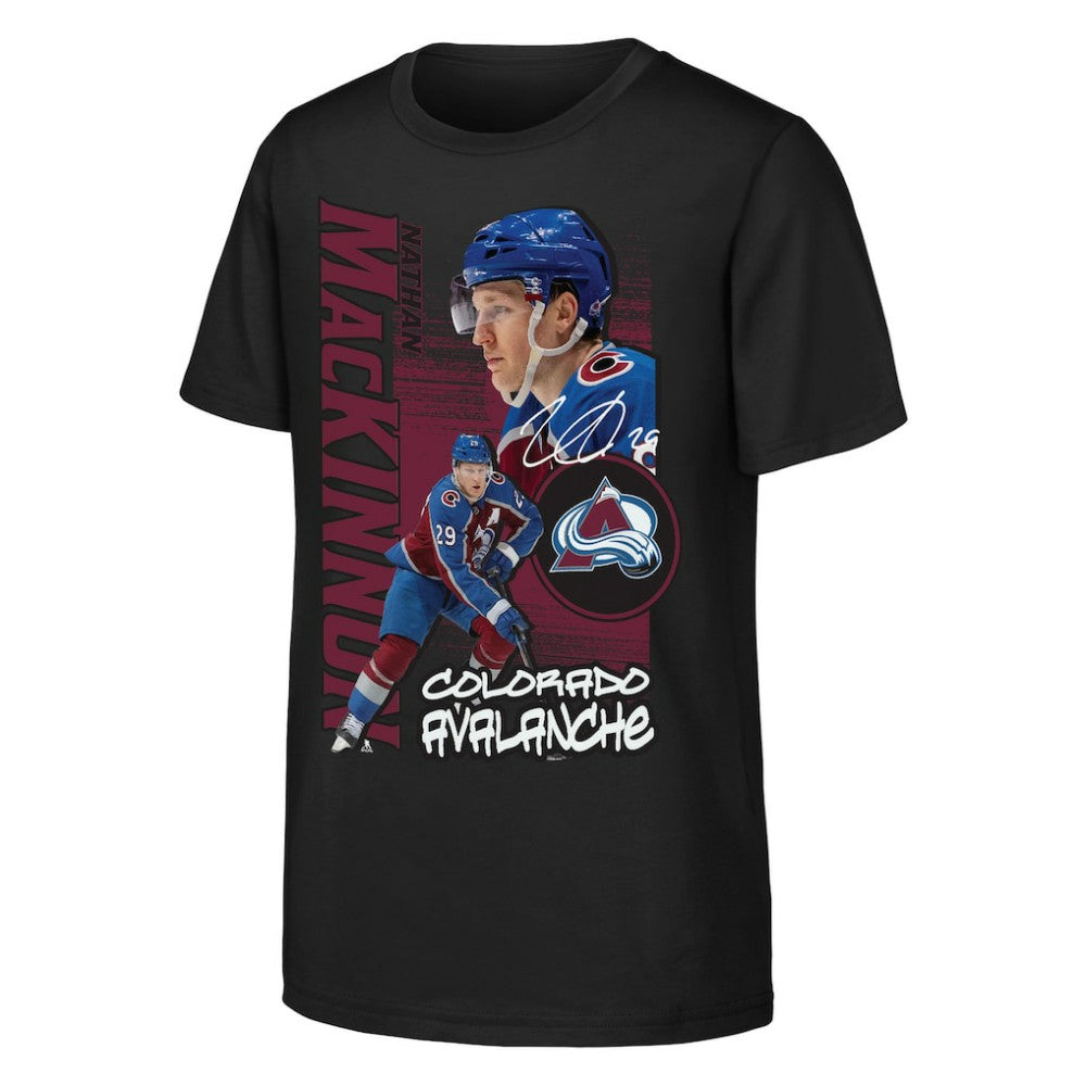 NHL Nathan MacKinnon Colorado Avalanche Outerstuff Youth Playmaker T-Shirt - Black