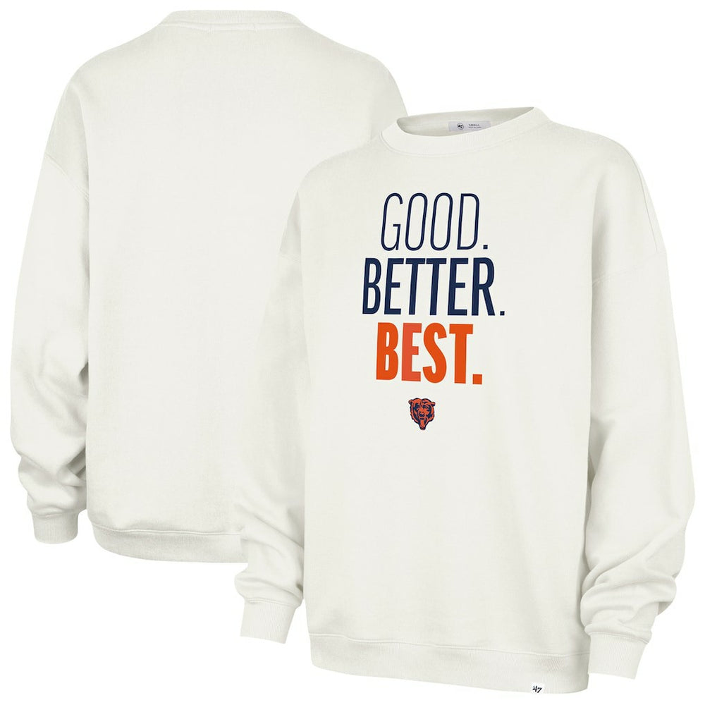 Chicago Bears '47 Women's Good. Better. Best. Imprint Oversized Sweatshirt Cream