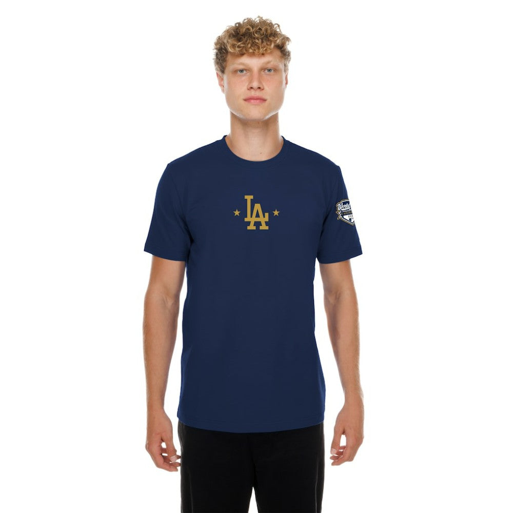 Los Angeles Dodgers New Era 2026 Gold Collection Logo & Patch T-Shirt - Navy T-shirts