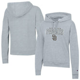 San Diego Padres Champion Women's Distressed Powerblend Hoodie - Heather Gray Hoodies