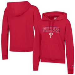 Philadelphia Phillies Champion Women's Distressed Powerblend Hoodie - Red Hoodies