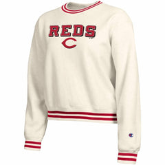 Cincinnati Reds Champion Women's Reverse Weave Sweatshirt - Cream Sweatshirts