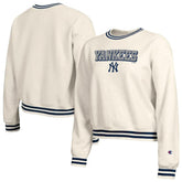 New York Yankees Champion Women's Reverse Weave Sweatshirt - Cream Sweatshirts