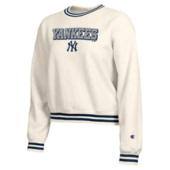 New York Yankees Champion Women's Reverse Weave Sweatshirt - Cream Sweatshirts