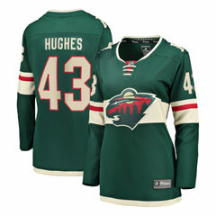 NHL Quinn Hughes Minnesota Wild Fanatics Women's Home Breakaway Jersey - Green