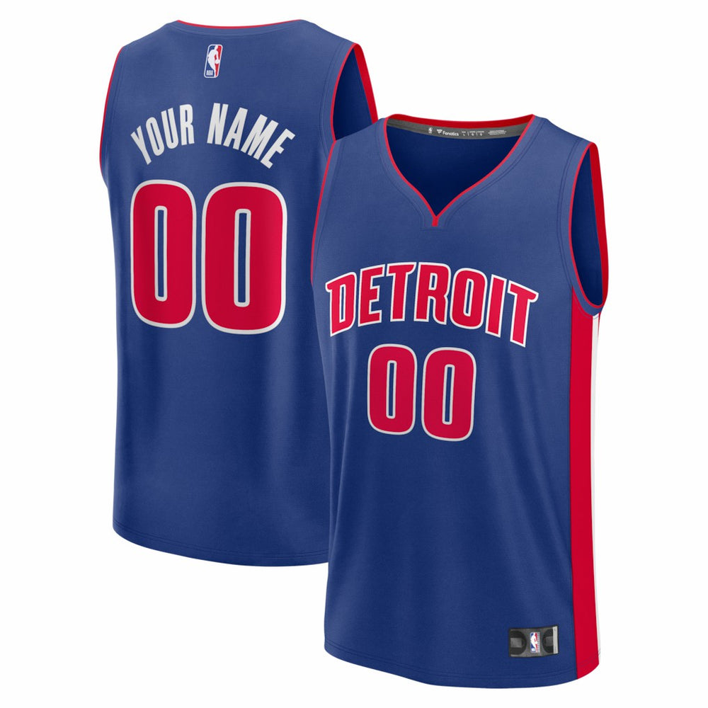 NBA Detroit Pistons Fastbreak Custom Jersey sale - Icon Editi- Blue