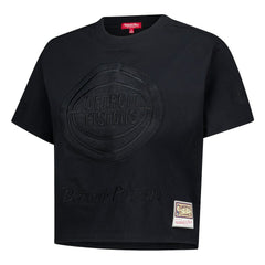 Detroit Pistons Women's Phantom Cropped T-Shirt Black