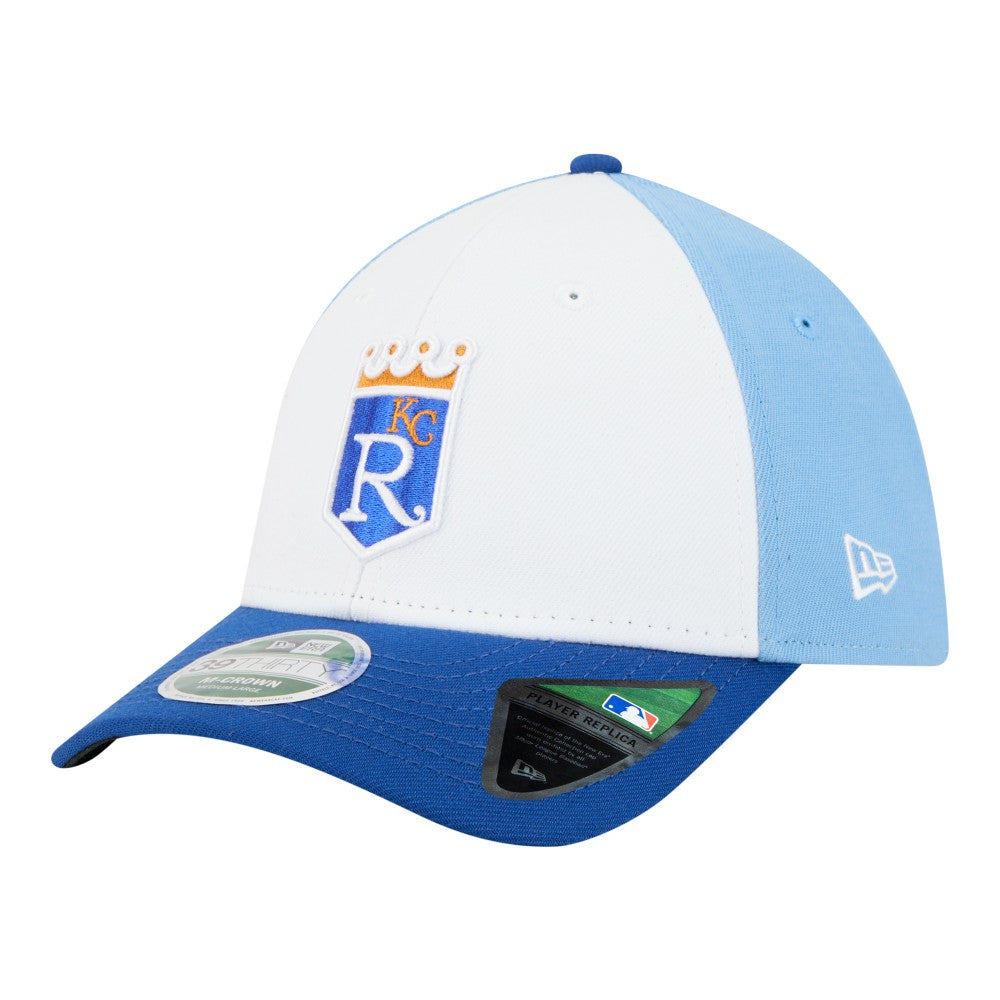 Kansas City Royals New Era Player Replica 39THIRTY M-Crown Flex Hat - White/Royal Hats