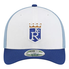 Kansas City Royals New Era Player Replica 9FORTY M-Crown Adjustable Hat - White/Light Blue Hats