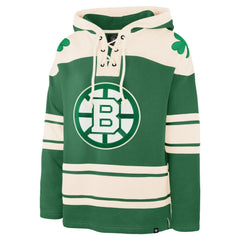 NHL Jeremy Swayman Boston Bruins '47 St. Patrick's Day Player Name & Number Lacer Pullover Hoodie - Kelly Green