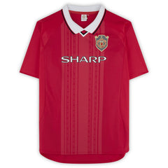 Teddy Sheringham Manchester United Autographed 1999 Red UEFA Champions League Home Jersey Icons