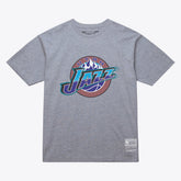 Utah Jazz Unisex Hardwood Classics Arch T-Shirt Heather Gray