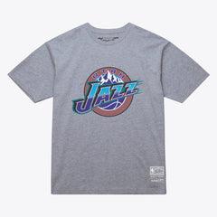 Utah Jazz Unisex Hardwood Classics Arch T-Shirt Heather Gray