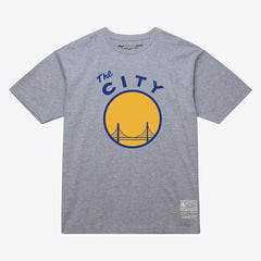 Golden State Warriors Unisex Hardwood Classics Arch T-Shirt Heather Gray