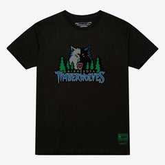 Minnesota Timberwolves Unisex Hardwood Classics Arch T-Shirt Black