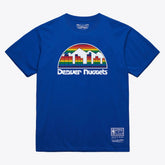 Denver Nuggets Unisex Hardwood Classics Basic Logo Arch T-Shirt Royal