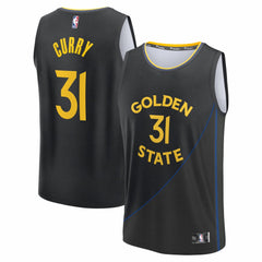 NBA Seth Curry Golden State Warriors Fast Break Replica Player Jersey sale - Statement Editi- Black